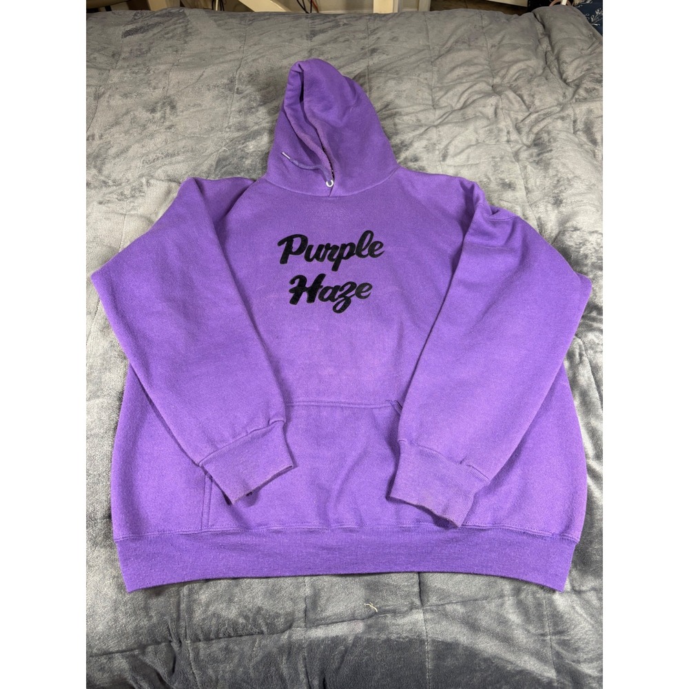 Vintage Purple Haze Hoodie Mens XL Made‎ in USA Pullover Sweatshirt